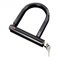 6B 自行车锁 (WB)防盗锁电动车摩托车U型锁山地车单车锁骑行装备配件 黑 两把钥匙 单位:把