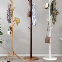 欧美邦立式置衣架（榉木圆盘胡桃色）8101H