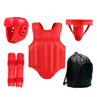 CAJ HT5 散打护具成人训练比赛护具5件套 红色