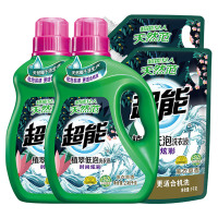 超能时尚炫彩洗衣液2.45kg*2+1kg*2天然椰子油生产温和安全低泡易漂家庭大包装轻松机洗助力靓彩生活
