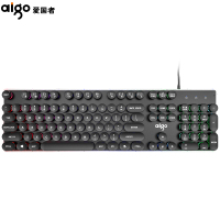 爱国者(AIGO) 有线键盘 游戏键盘 104键蒸汽朋克光效键盘 机械手感键盘 W649 黑色
