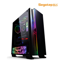 鑫谷（Segotep）图灵1号机箱 黑色（升级版隐匿背线/水流RGB灯光效果/ATX大板位电脑主机箱）