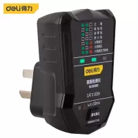 得力(deli) DL333010 插座检测仪(新VI)(黑)(台)(台)