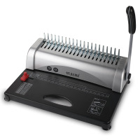 优必利 胶圈夹条装订机 打孔机 A4/A5装订封面/胶片梳式装订机 21孔手动省力装订机 6218