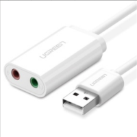 绿联(Ugreen) US205 USB2.0声卡 15CM免驱 黑色