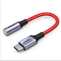 绿联Type-C公转3.5mm母转接线 AV153红色