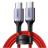 绿联Type-C公对公闪充数据线US294红色1m