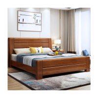 床实木床中式胡桃木单双人床大床卧室皮床家具婚床6606 普通床+20公分床垫+301床头柜*1