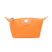 珑骧LONGCHAMP 奢侈品 女士Le Pliage Club系列桔黄色帆布配牛皮革70周年款零钱包