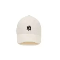 MLB棒球帽男女通用弯檐帽子男情侣款 NY扬基韩版时尚运动硬顶刺绣鸭舌帽 白色黑标 32CP7701150I