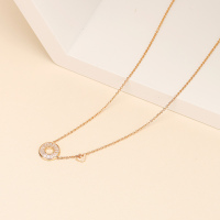 Emporio Armani 阿玛尼项链明星同款925银轻奢平安扣女士玫瑰金色镶钻吊坠送女友礼物EG3457221