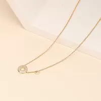 Emporio Armani 阿玛尼项链明星同款925银轻奢平安扣女士玫瑰金色镶钻吊坠送女友礼物EG3457221