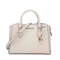 MICHAEL KORS MK奢侈品女士米白粉色PVC配皮手提单肩斜挎包35S1GWXM2L PWD BLSH MLT