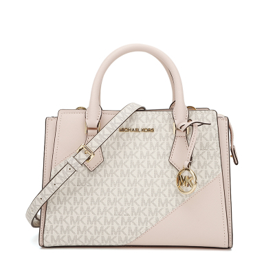 MICHAEL KORS MK奢侈品女士米白粉色PVC配皮手提单肩斜挎包35S1GWXM2L PWD BLSH MLT