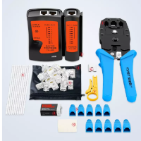 网线钳套装家用多功能五类六类七类专业级压线钳接水晶头接头钳网线测试仪网络夹线工具钳子宽带线制作剥线钳 专业级网线钳80件