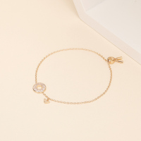 阿玛尼EmporioArmani明星同款女士手链925银手链女方钻手链平安扣手链送女友生日礼物节日礼物EG3458221