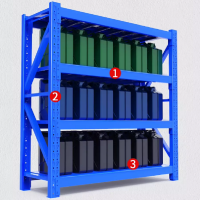 实承 货架仓储层架 仓库货架金属货架超市货架仓储架中型货架储物架置物架 中型白色主架