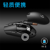 罗 技 G304 鼠 标 黑 白