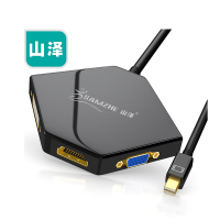 山泽(SAMZHE) FM-606 Mini DP转VGA/HDMI/DVI 25cm 转换器(计价单位:个) 黑色