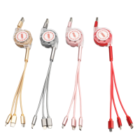 乐默 LCB-131伸缩数据线适用苹果/安卓/ Type-C接口 中国红 (单位:件)