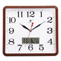 石英挂钟七王星30*33cm挂钟显示公历/星期/湿度