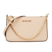 MICHAEL KORS MK 迈克·科尔斯 奢侈品 女士MK JET SET TRAVEL系列米黄色皮质手拎单肩斜挎包