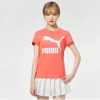 PUMA彪马 新款女子休闲印花圆领短袖T恤 Classics Logo Tee 53228224