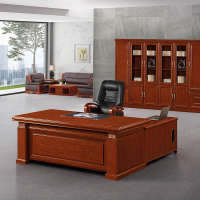 慧采云 办公家具油漆贴实木皮老板桌办公桌总裁桌大班台经理桌1.8m