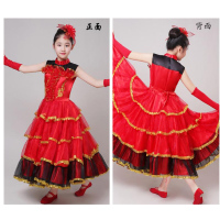 360度 儿童西班牙斗牛舞大摆裙演出服装150cm
