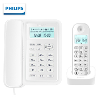 飞利浦(PHILIPS)数字无绳电话机 无线座机 子母机 办公家用 信号覆盖广 屏幕 白色背光DCTG167一拖一白色