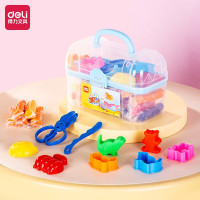 得力(deli)24色彩泥 学生橡皮泥粘土 儿童玩具手工DIY盒装黏土工具套装 蓝色六一儿童节礼物 67825