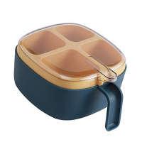 四格调料盒套装 内赠4勺 蓝色