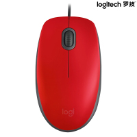 罗技 M110 有线鼠标1.8米（USB） 红色