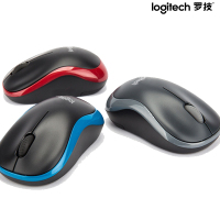 罗技 M186 无线办公鼠标(USB接收器)黑蓝