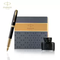 派克(PARKER) 2015卓尔纯黑丽雅金夹墨水笔+派克墨水礼盒