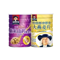 中国台湾 QUAKER 桂格即冲即食营养燕麦片2罐 (紫米山药+即冲即食大燕麦片)