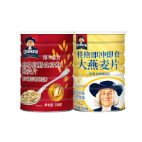 中国台湾 QUAKER 桂格即冲即食营养燕麦片2罐 (高膳食纤维+即冲即食大燕麦片)