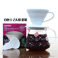 日本HARIO V60滴漏式手冲咖啡滤杯VDC有田焼陶瓷滤杯附量勺小号白色套装