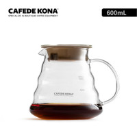 CAFEDE KONA手冲咖啡壶家用耐热玻璃滴漏壶600ml云朵分享壶