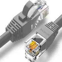 室内2芯电话跳线 2米 3类1对语音跳线 成品跳线带水晶头 RJ45-RJ11无氧铜座机线 灰色BY-RJ45-RJ11