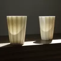 菱形高杯,白瓷咖啡杯