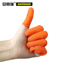 安赛瑞 麻点防滑乳胶手指套(600只装)M 橙色 劳保印刷行业手指套 无粉尘乳胶手指套 12512