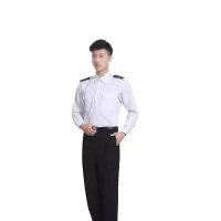 兵戎 保安衣服短袖小区物业卫保安服短袖衬衣夏装安保工作制服套装 白色长袖+裤子