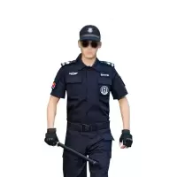 兵戎 保安工作服春秋套装男网格长袖作训服夏装短袖保安制服  网格短袖套装