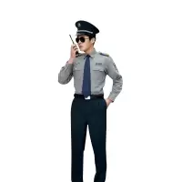 兵戎 保安服长袖衬衣物业工作服高级保安衣服衬衫短袖制服 灰色套装