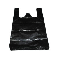 茗申垃圾袋 黑色加厚型塑料垃圾袋带拎手600*970mm(单位:25个/捆)