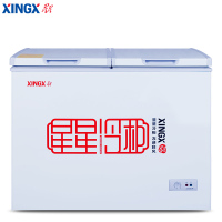 星星(XINGX) BCD-195E 195升 卧式冷柜冰柜 家商两用 顶开门 双温冷柜(白色)