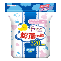 Free夜用卫生巾 特长 夜用 超薄 棉柔 排湿表层超薄320mm*4片 卫生巾