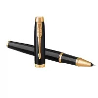 派克(PARKER) 宝珠笔 IM系列 纯黑丽雅金夹签字笔