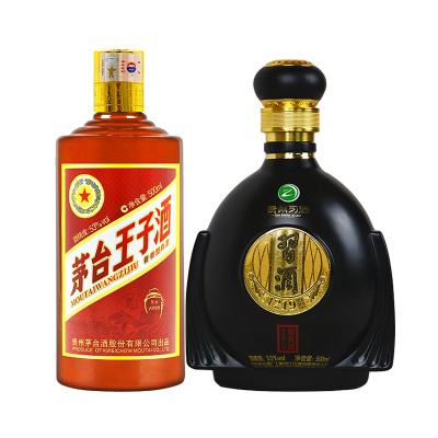 贵州习酒1219淳典鉴赏级黑53度500ml +贵州茅台53度王子酒 传承1999 500ml 酱香型白酒 组合